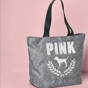PINK gray tote bag